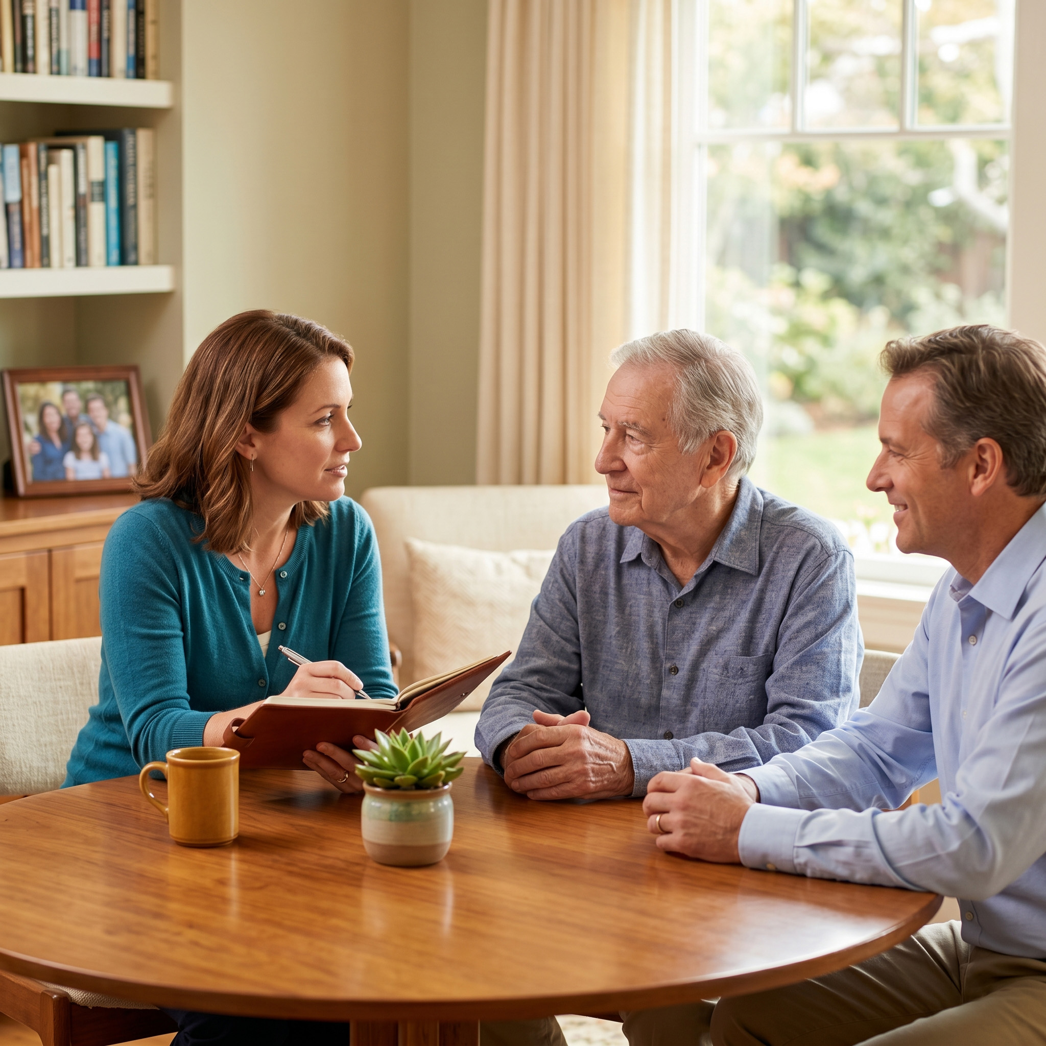 Nexus Transitions advisor listening to a family